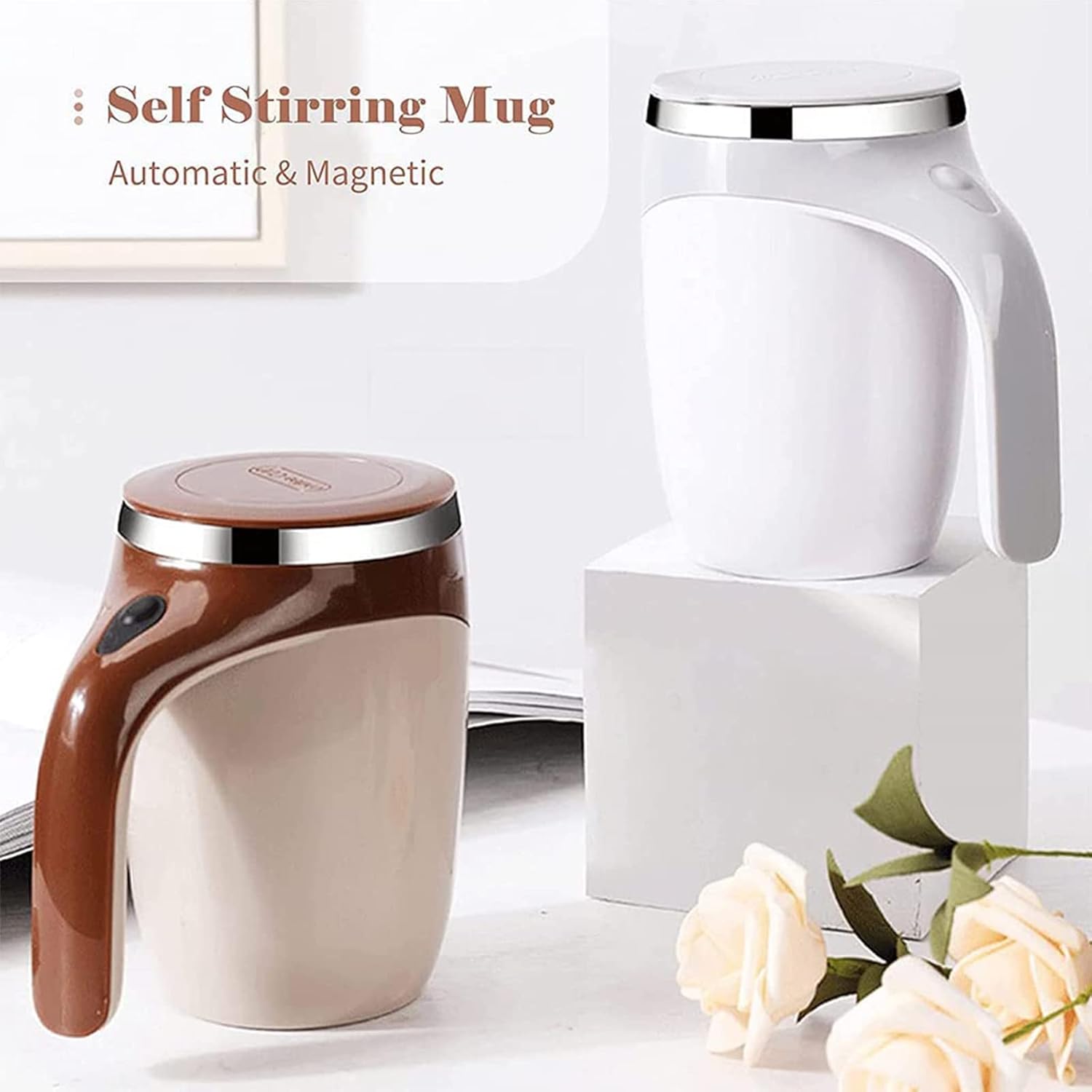 Taza Mezcladora Automática Agitador Bebidas Termo Acero