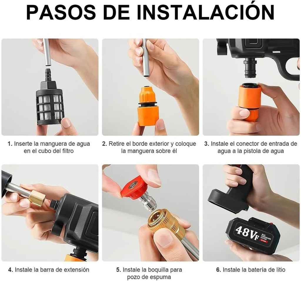 Hidrolavadora Eléctrica Portátil y Inalámbrica 680psi de Presión