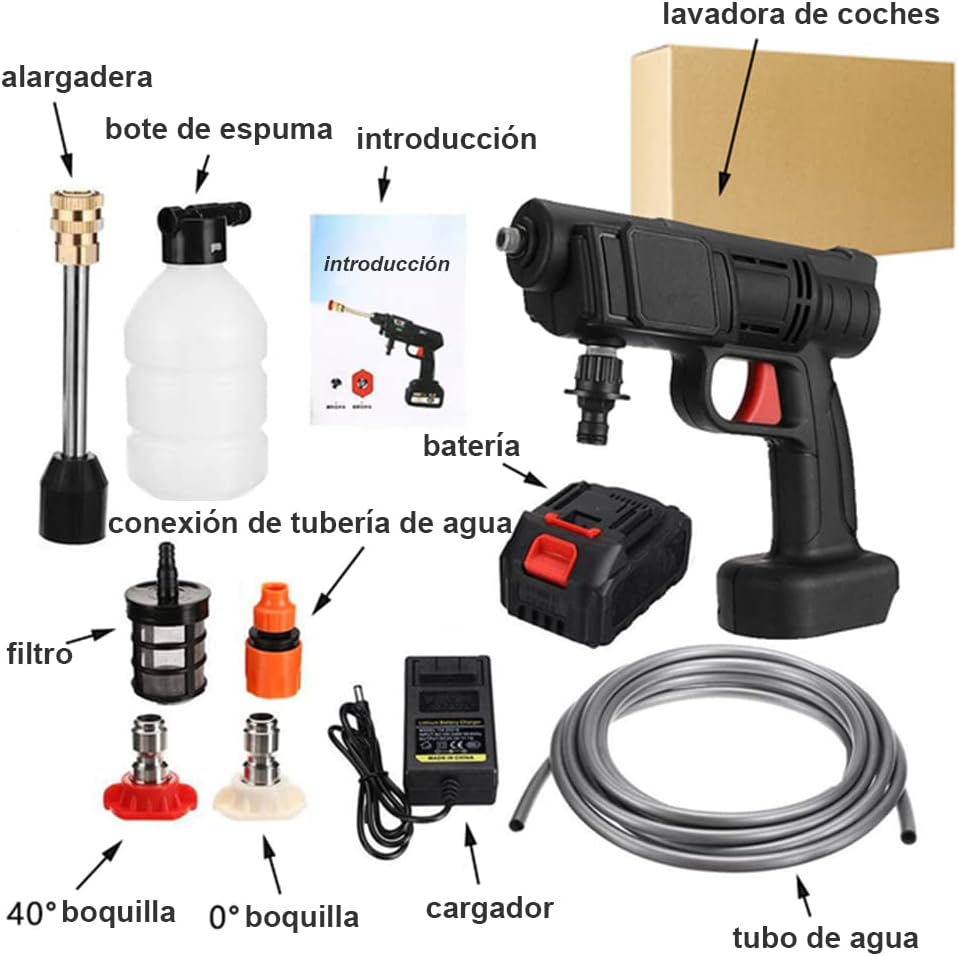 Hidrolavadora Eléctrica Portátil y Inalámbrica 680psi de Presión