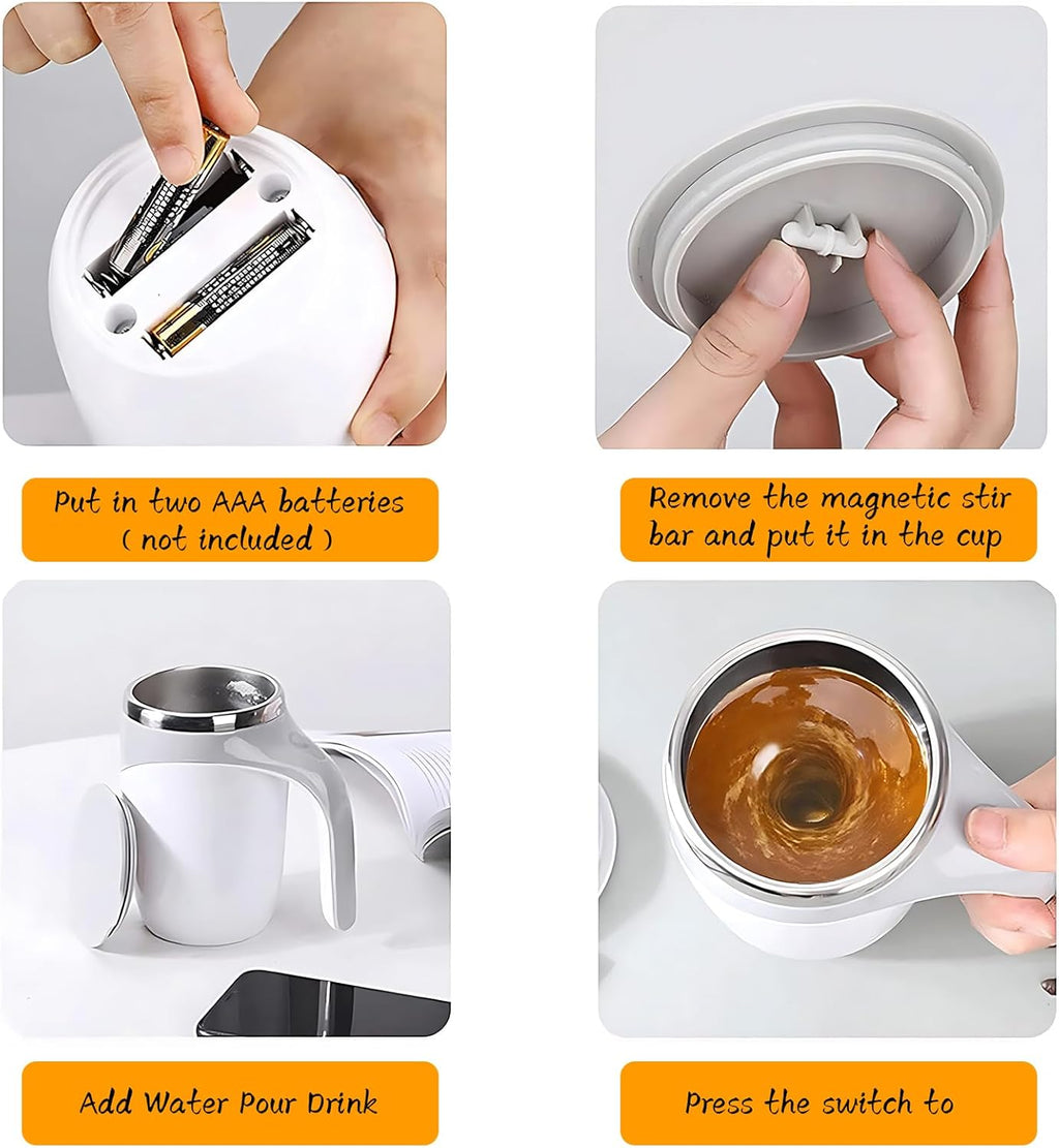 Taza Mezcladora Automática Agitador Bebidas Termo Acero