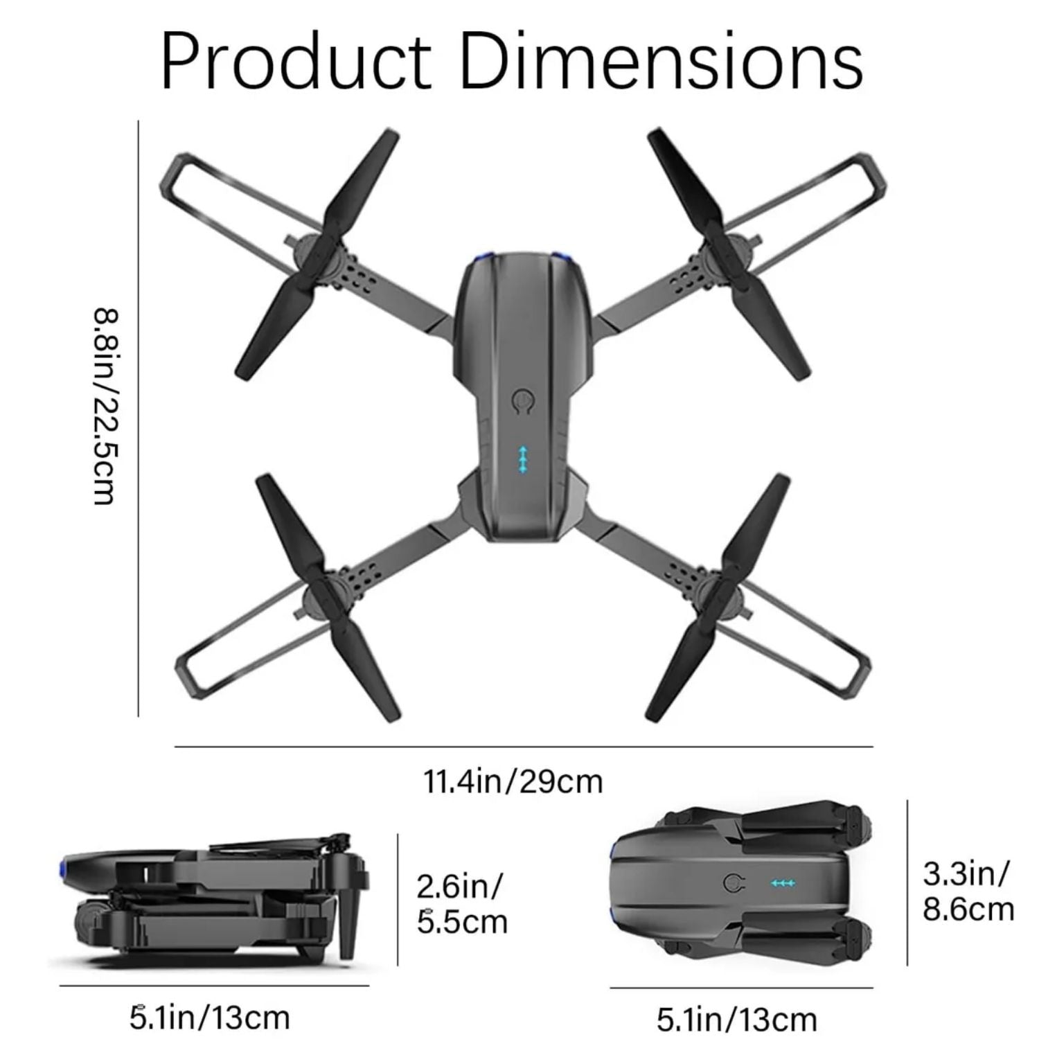 Mini Drone Con Cámara 4k Negro 2.4ghz