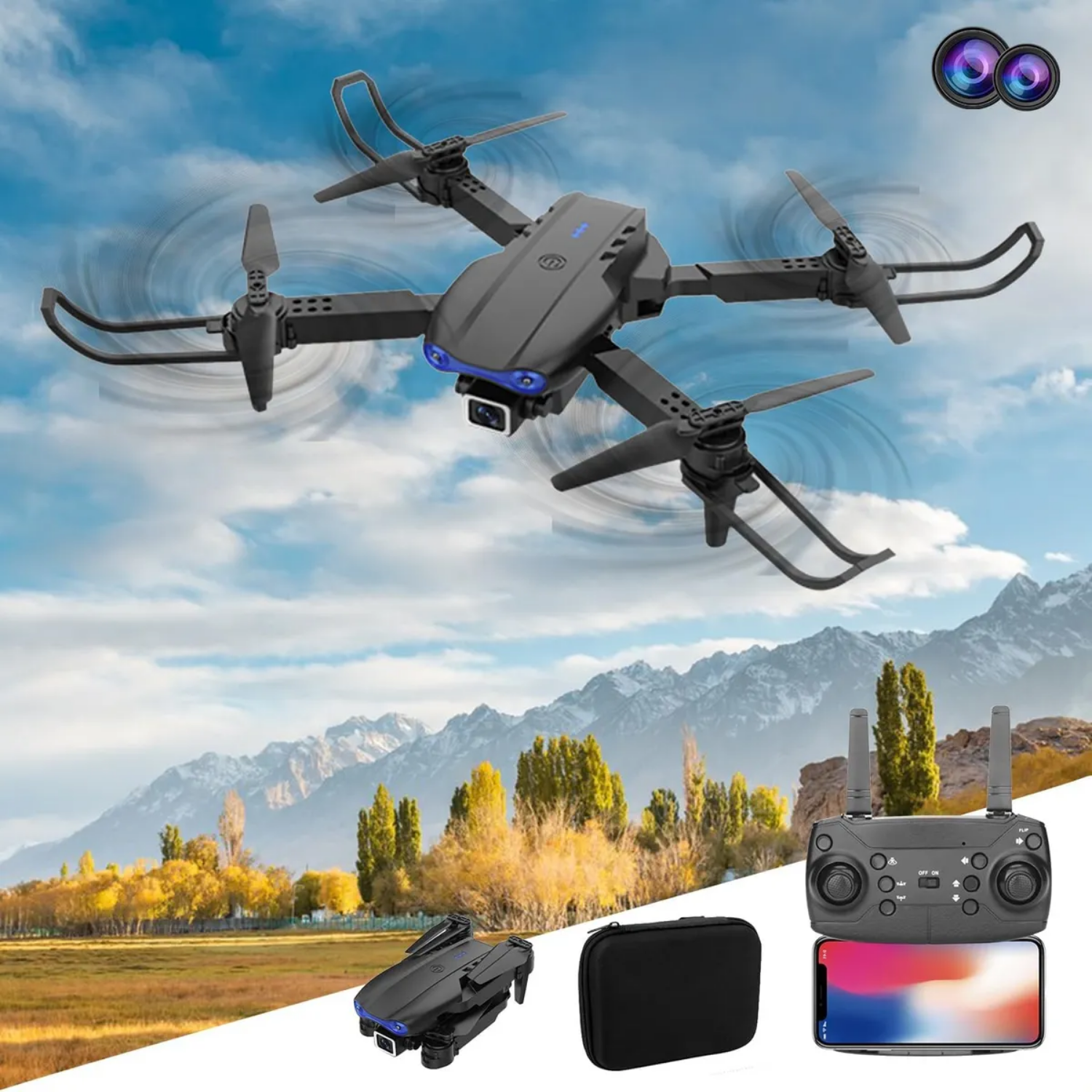 Mini Drone Con Cámara 4k Negro 2.4ghz