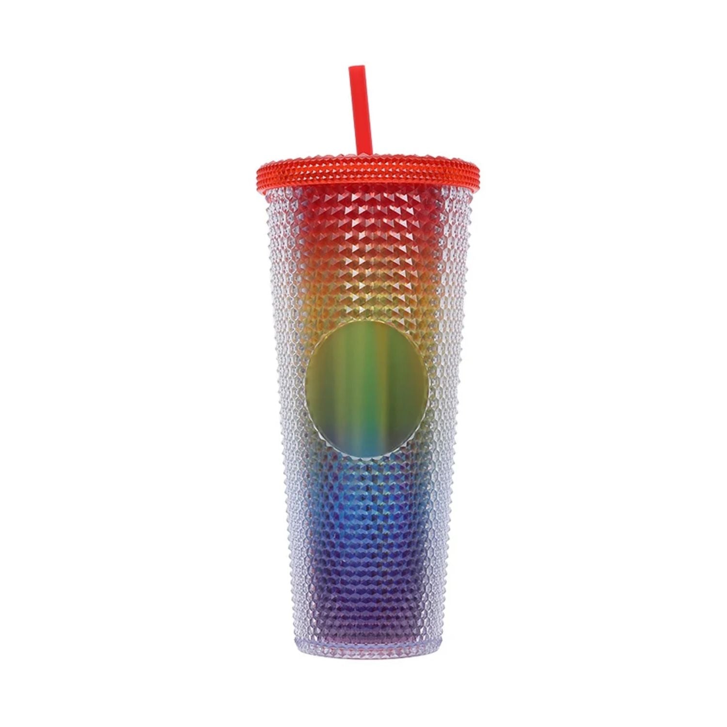 Vaso De Agua Con Pajita De Plástico Y Luz LED