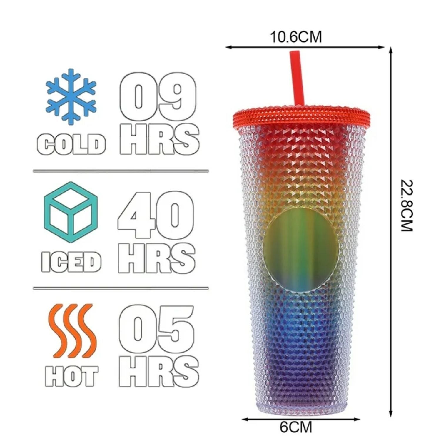 Vaso De Agua Con Pajita De Plástico Y Luz LED