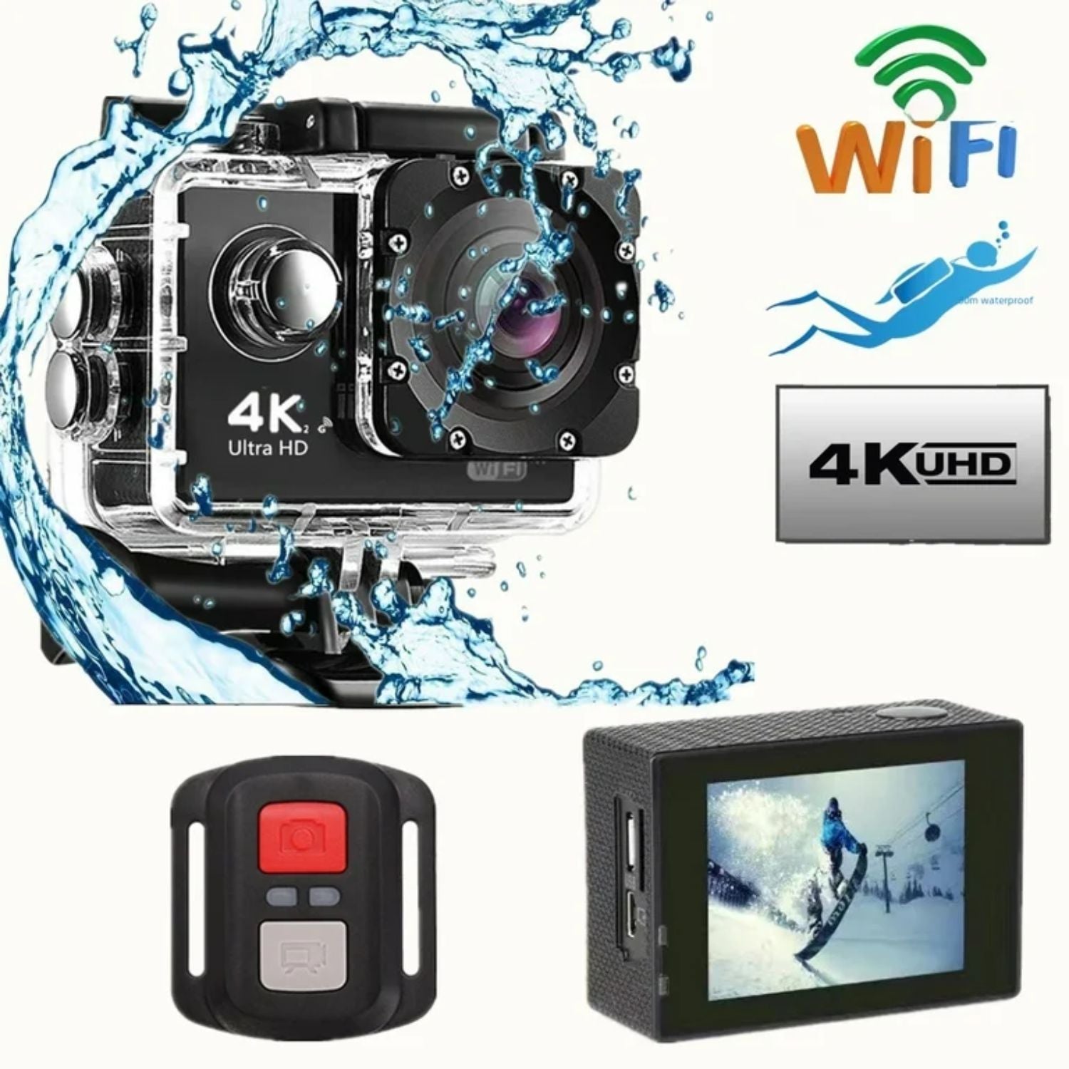 Cámara Deportiva 4k Sumergible WI FI